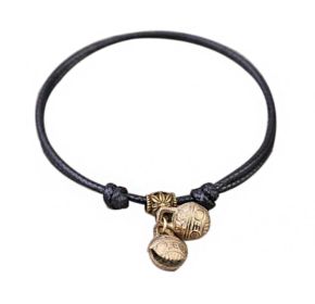 Locate Your Pet Easily With This Adjustable Pet Collar with Bell Pendant Lightweight Dog Collar 7-11 inches, Black rope