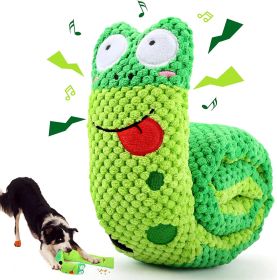 Squeak Dog Toy: Colorful GREEN Snail Design for Stress Relief and IQ Training; Perfect for S, M & L Dogs