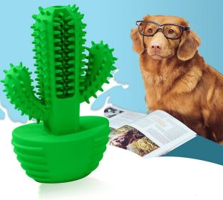 Cactus Shape Dog Toothbrush Stick,Puppy Dental Care,Teeth Cleaning Massager, Made of Natural Rubber, Bite Resistant Chew Toy