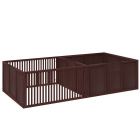 Puppy Whelping Box with Removable Doors with Partitioned Indoor Playpen 81x39 Coffee