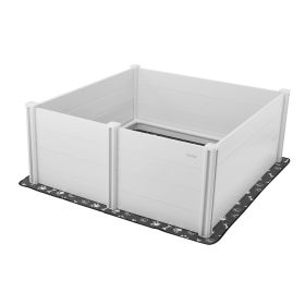 VEVOR Dogs Whelping Box, 60 x 60 x 24 inch, Plastic PVC Puppies Playpen with Height Adjustable Door and Washable Pee Pad