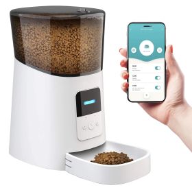 Automatic Small Dog Feeder with About 6L Capacity, Automatically Dispenses Food with Programmable Timer and App
