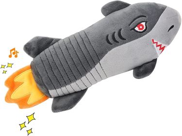 Shark Shaped Squeaky Plush Dog Toy, Indestructible; Durable; No Stuffing inside,Tough Dog Toy for Small Puppy