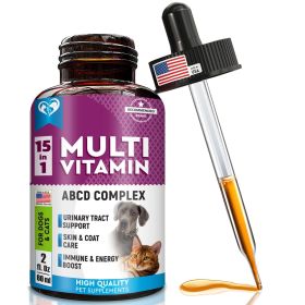 15-in-1 Multivitamin Liquid for Cats and Dogs with Glucosamine & Cranberry