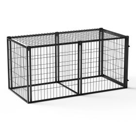 Black Dog Crate Kennel for Small Medium Dogs, Playpen with a Top,To Use Indoors, 63"L x 29.9"W x 31.9"H.