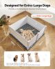 VEVOR Dogs Whelping Box, 60 x 60 x 24 inch, Plastic PVC Puppies Playpen with Height Adjustable Door and Washable Pee Pad