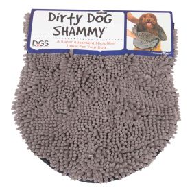 DGS Pet Products Dirty Dog Shammy Towel, Blue, Grey or Brown 13" x 31" x 0.5" (Color: Grey)