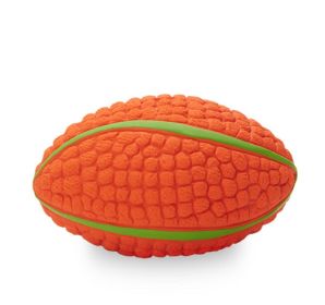 Squeaky Football, Branch & Ball Fetch and Play - Latex Rubber Dog Toy Balls, Play Fetch (Color: Orange)