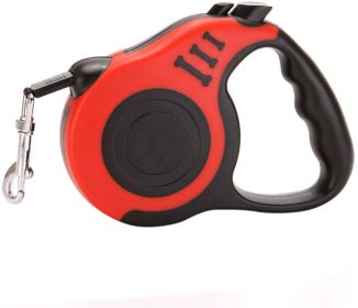 Retractable Dog Leash for Small Medium Dog up to 33lbs Leash made of Nylon, Anti-Slip Handle One-Handed Brake Pause Lock (Color: Red)