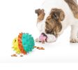 Red White & Blue Pet Chew Toy Interactive Treat Dispenser Squeaks & Bounce Toy with Rope for Aggressive Dog Chewers